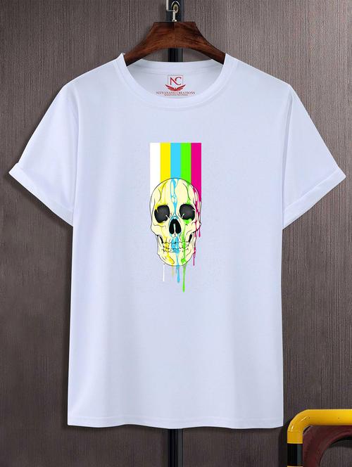 unisex white graphic printed t-shirt - 20824112 - Standard Image - 0