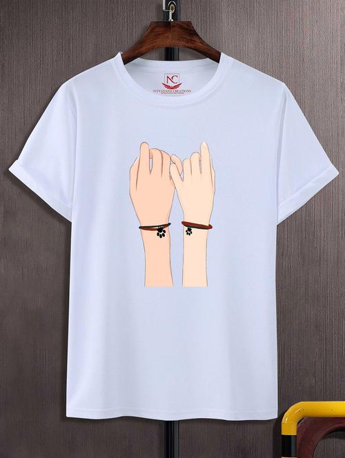 unisex white graphic printed t-shirt - 20824113 - Standard Image - 0