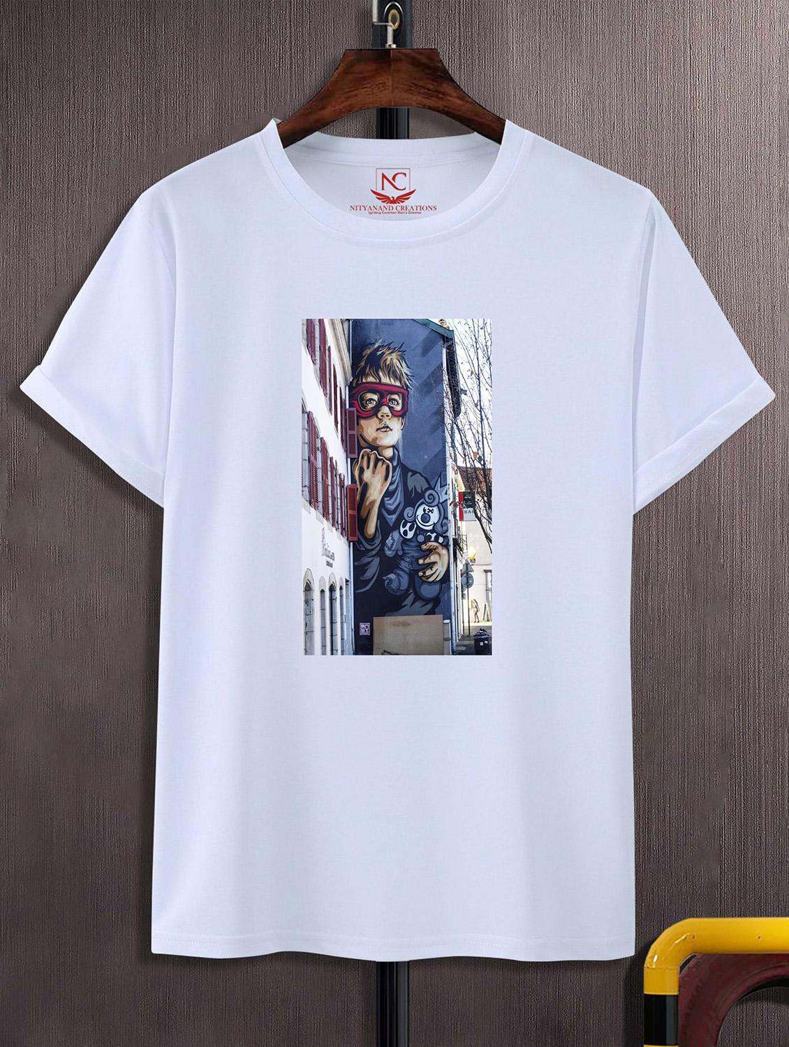 unisex white graphic printed t-shirt - 20824114 - Zoom Image - 0