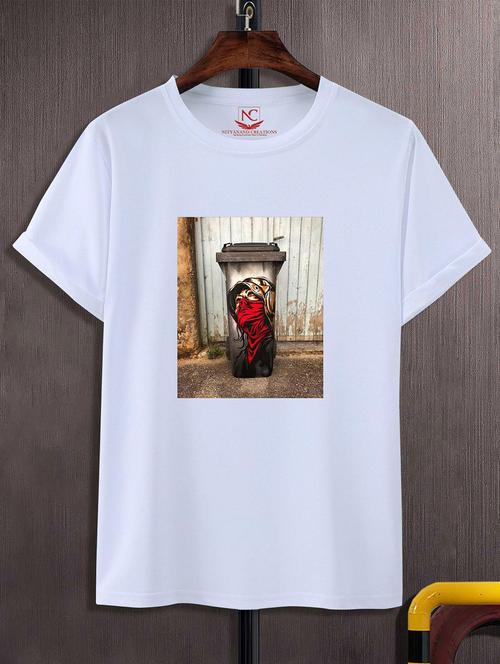 unisex white graphic printed t-shirt - 20824115 -  Standard Image - 0