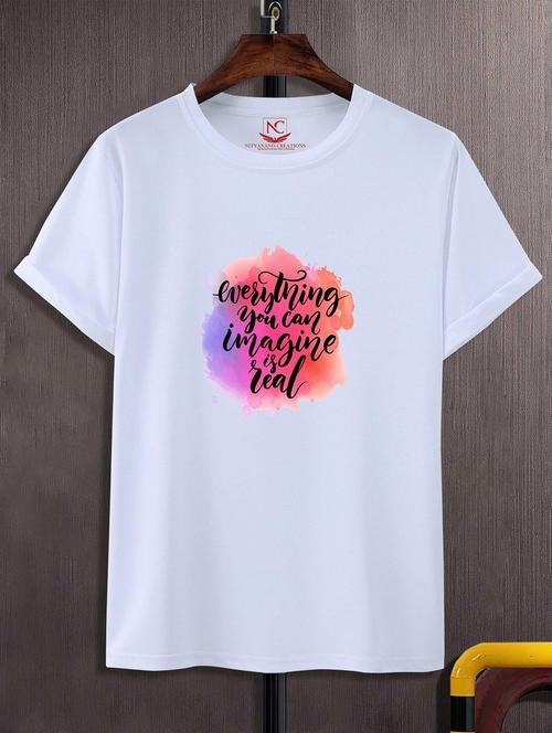 unisex white graphic printed t-shirt - 20824125 - Standard Image - 0