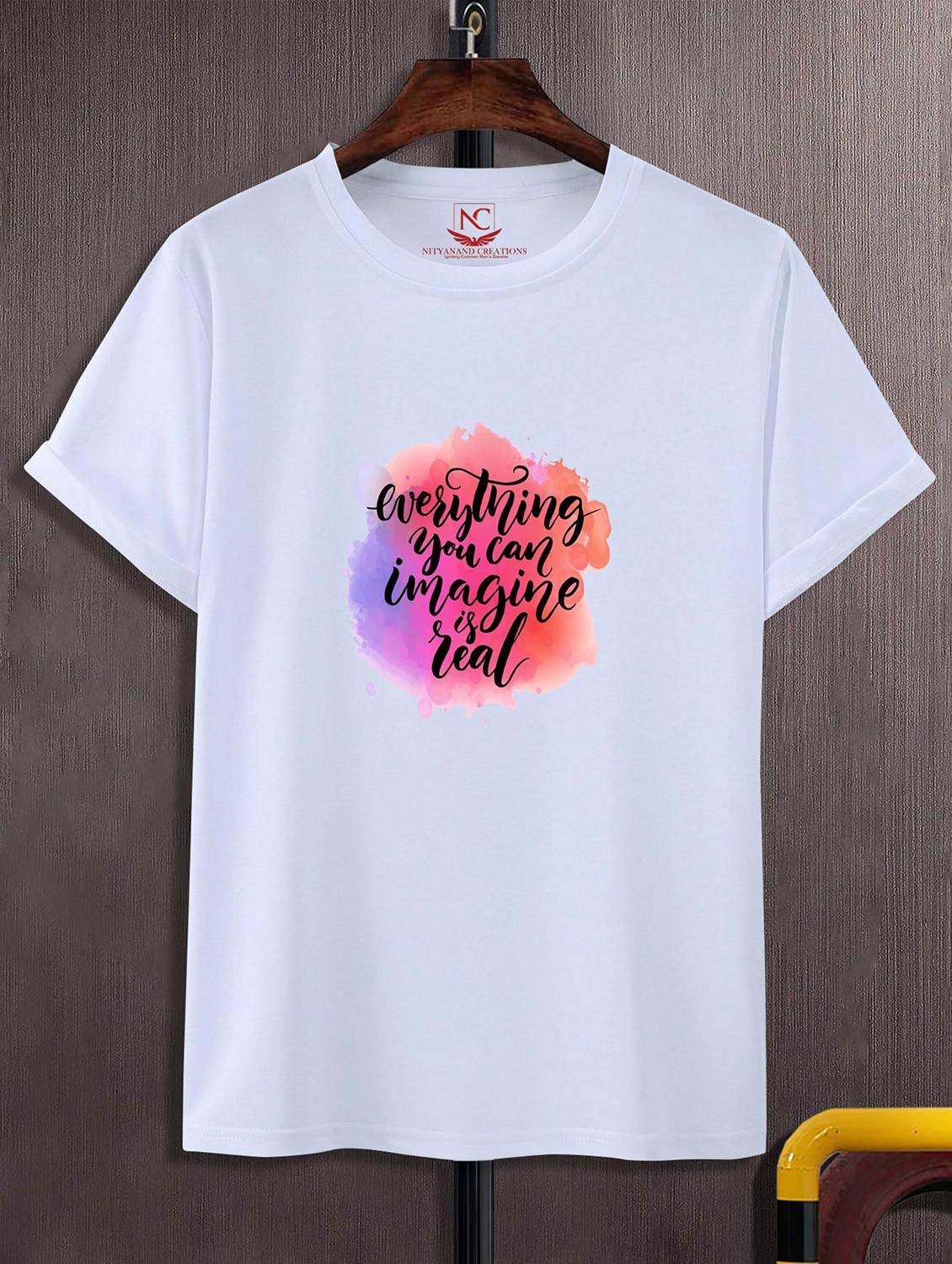 unisex white graphic printed t-shirt - 20824125 - Zoom Image - 0
