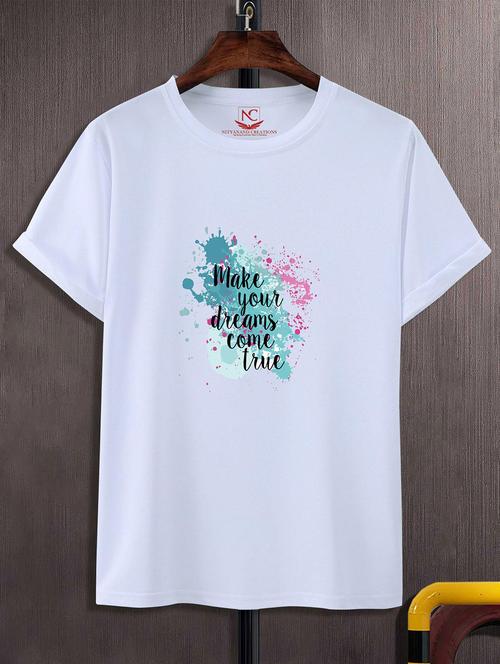 unisex white graphic printed t-shirt - 20824127 - Standard Image - 0