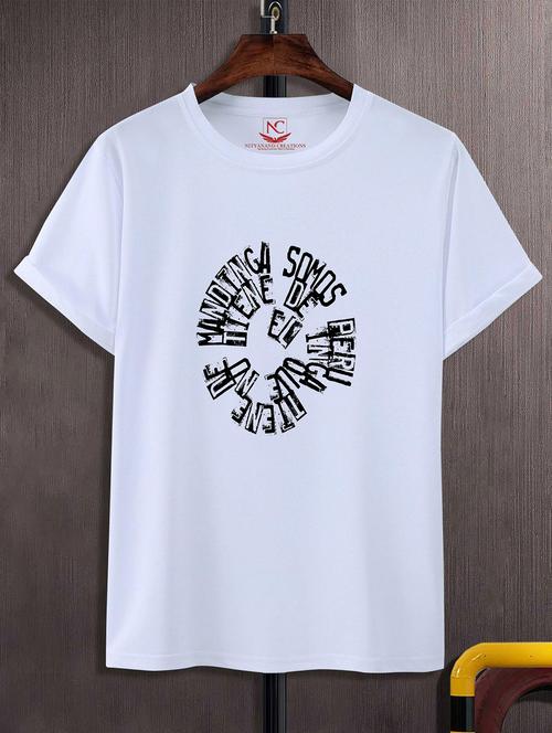 unisex white graphic printed t-shirt - 20824134 - Standard Image - 0