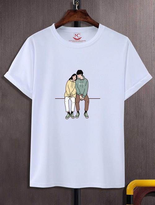 unisex white graphic printed t-shirt - 20824173 - Standard Image - 0
