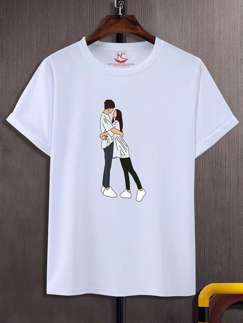 unisex white graphic printed t-shirt - 20824178 - Standard Image - 0