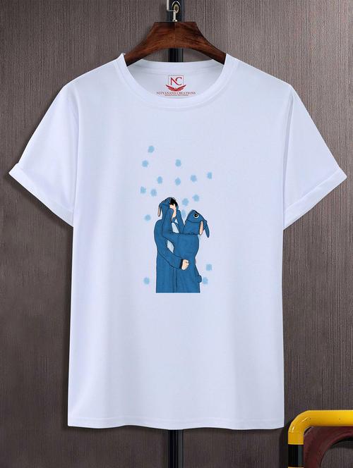 unisex white graphic printed t-shirt - 20824182 - Standard Image - 0