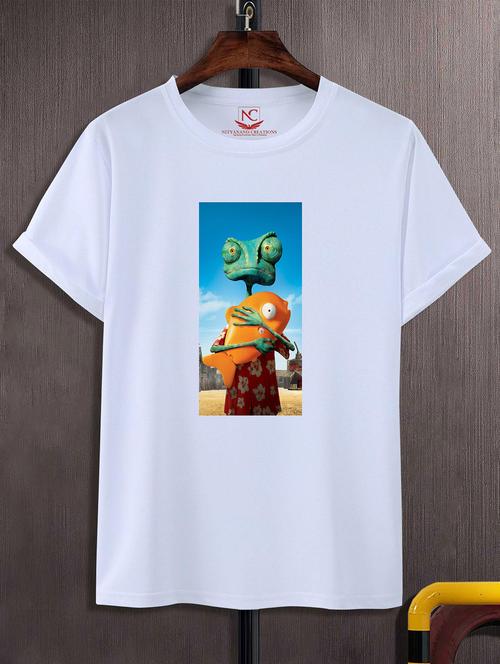 unisex white graphic printed t-shirt - 20824191 -  Standard Image - 0