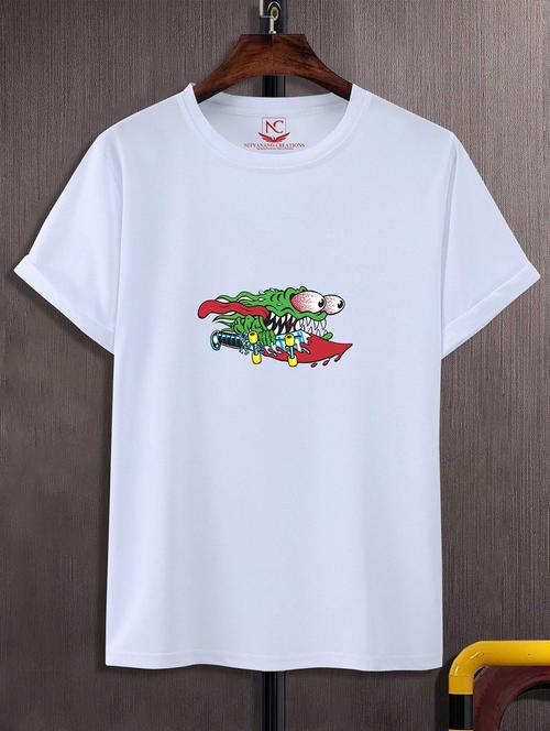 unisex white graphic printed t-shirt - 20824197 - Standard Image - 0