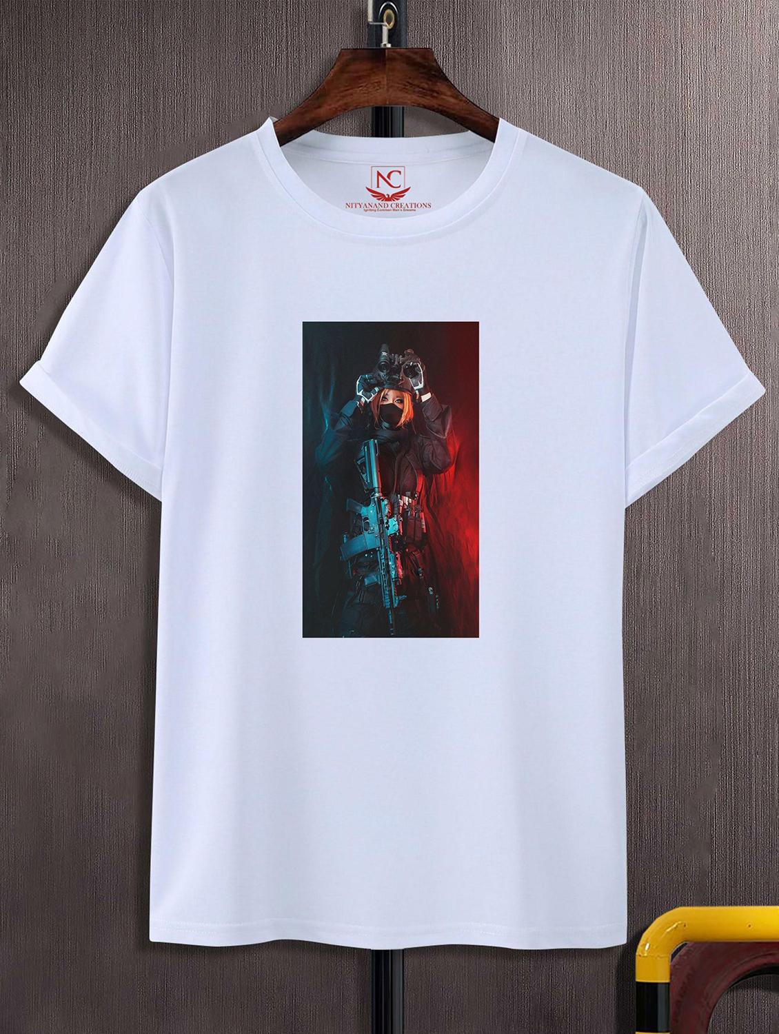 unisex white graphic printed t-shirt - 20824271 - Zoom Image - 0