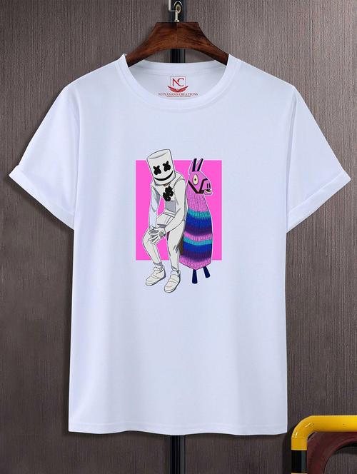 unisex white graphic printed t-shirt - 20824283 - Standard Image - 0