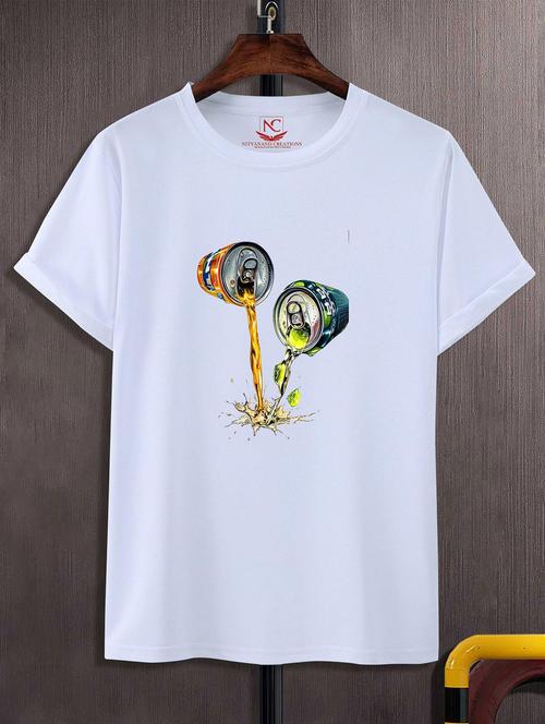 unisex white graphic printed t-shirt - 20824304 -  Standard Image - 0