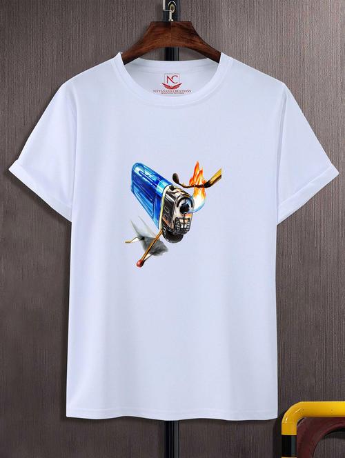 unisex white graphic printed t-shirt - 20824340 - Standard Image - 0