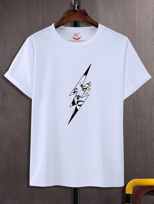 unisex white graphic printed t-shirt - 20824357 - Standard Image - 0