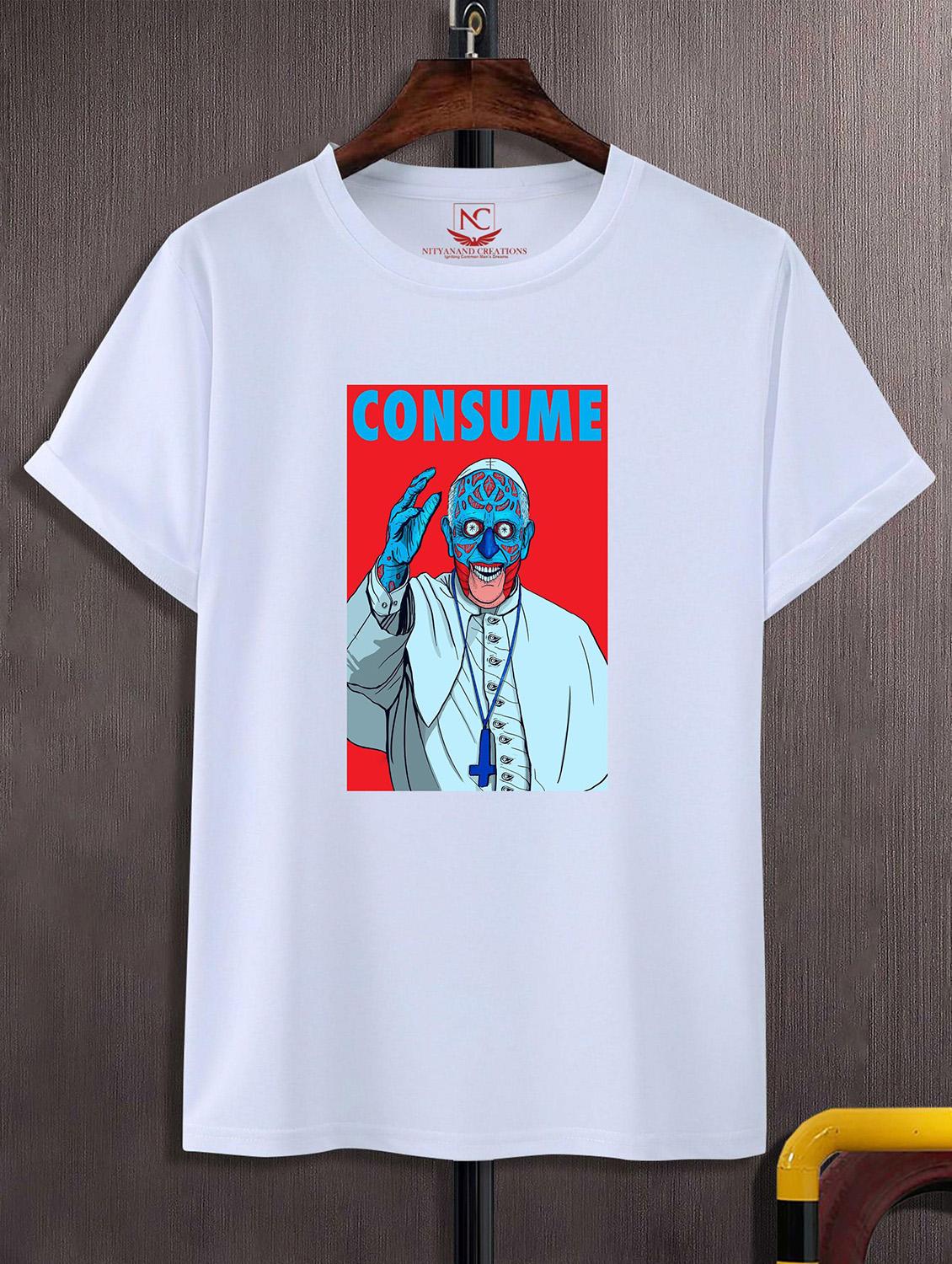 unisex white graphic printed t-shirt - 20824366 -  Zoom Image - 0