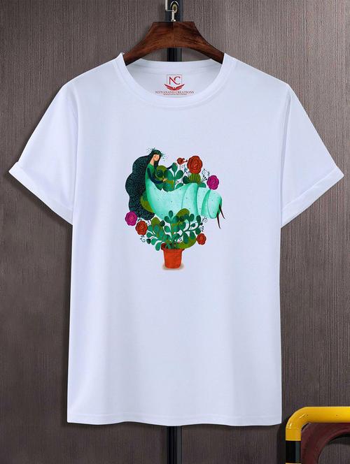 unisex white graphic printed t-shirt - 20824371 -  Standard Image - 0