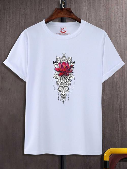 unisex white graphic printed t-shirt - 20824390 -  Standard Image - 0