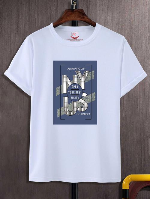 unisex white graphic printed t-shirt - 20824510 - Standard Image - 0