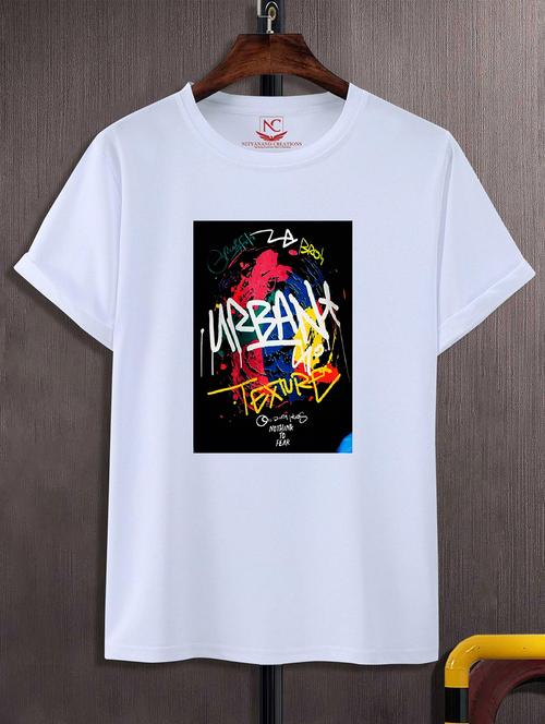 unisex white graphic printed t-shirt - 20824521 - Standard Image - 0