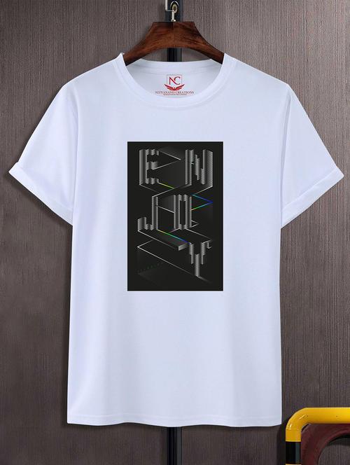unisex white graphic printed t-shirt - 20824526 - Standard Image - 0