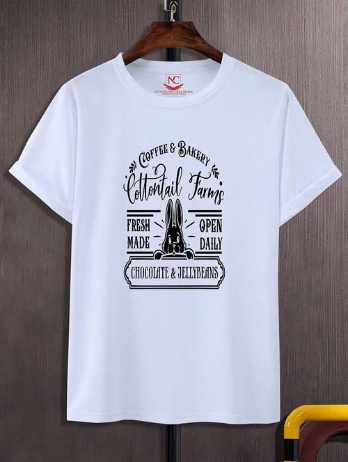unisex white graphic printed t-shirt - 20824538 -  Standard Image - 0