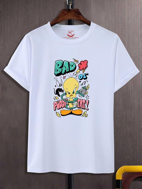 unisex white graphic printed t-shirt - 20824577 - Standard Image - 0