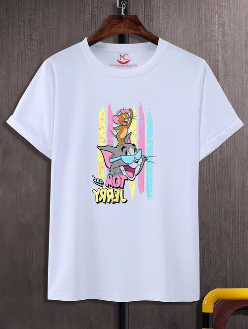 unisex white graphic printed t-shirt - 20824587 -  Standard Image - 0
