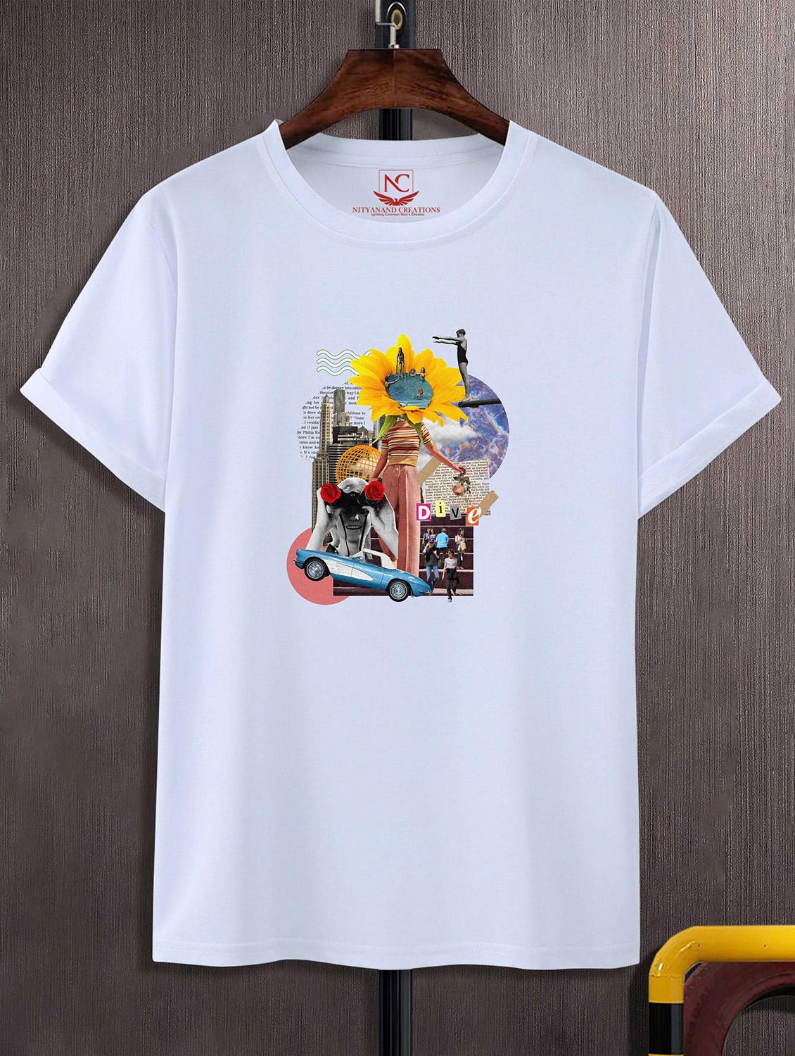 unisex white graphic printed t-shirt - 20824649 -  Zoom Image - 0