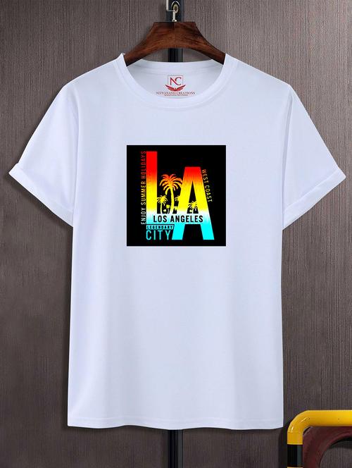 unisex white graphic printed t-shirt - 20824655 - Standard Image - 0