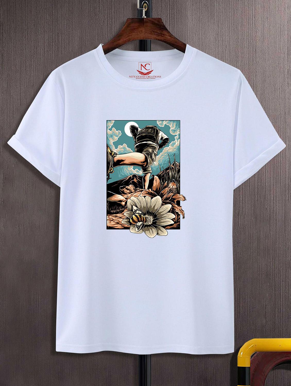 unisex white graphic printed t-shirt - 20824661 - Zoom Image - 0