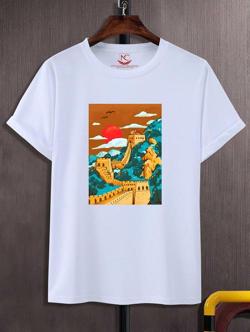 unisex white graphic printed t-shirt - 20824684 - Standard Image - 0