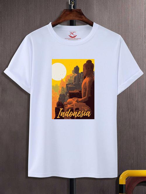 unisex white graphic printed t-shirt - 20824686 - Standard Image - 0