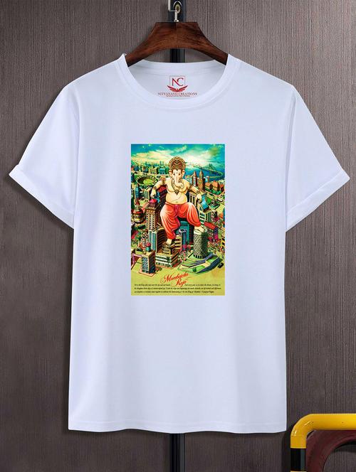 unisex white graphic printed t-shirt - 20824703 - Standard Image - 0