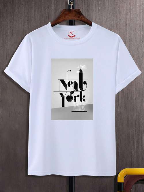 unisex white graphic printed t-shirt - 20824715 -  Standard Image - 0