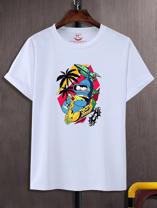 unisex white graphic printed t-shirt - 20824722 -  Standard Image - 0