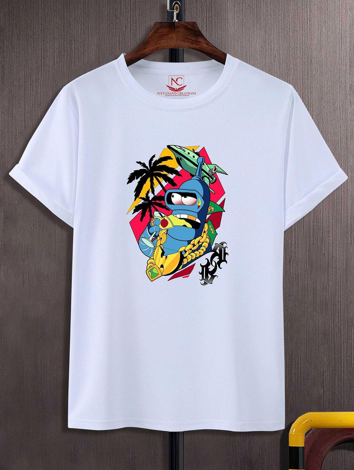 unisex white graphic printed t-shirt - 20824722 -  Zoom Image - 0