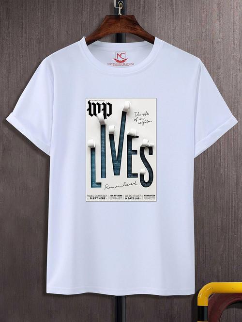 unisex white graphic printed t-shirt - 20824732 - Standard Image - 0