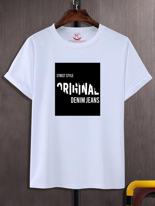 unisex white graphic printed t-shirt - 20824760 - Standard Image - 0