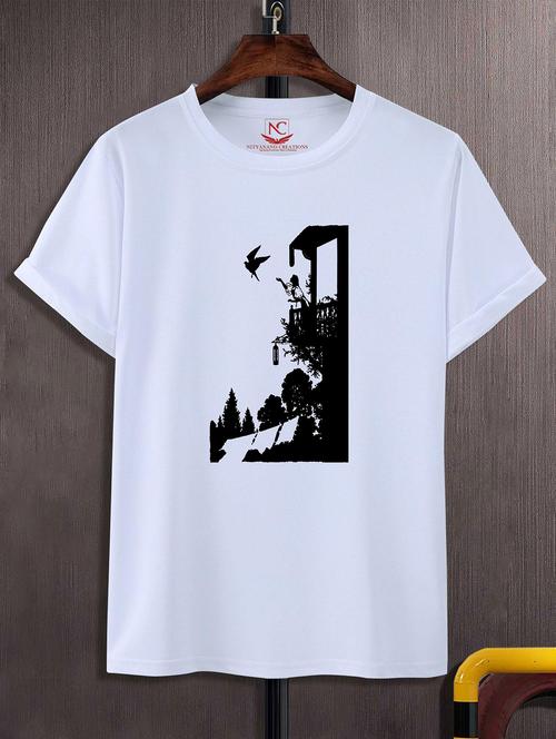 unisex white graphic printed t-shirt - 20824793 - Standard Image - 0