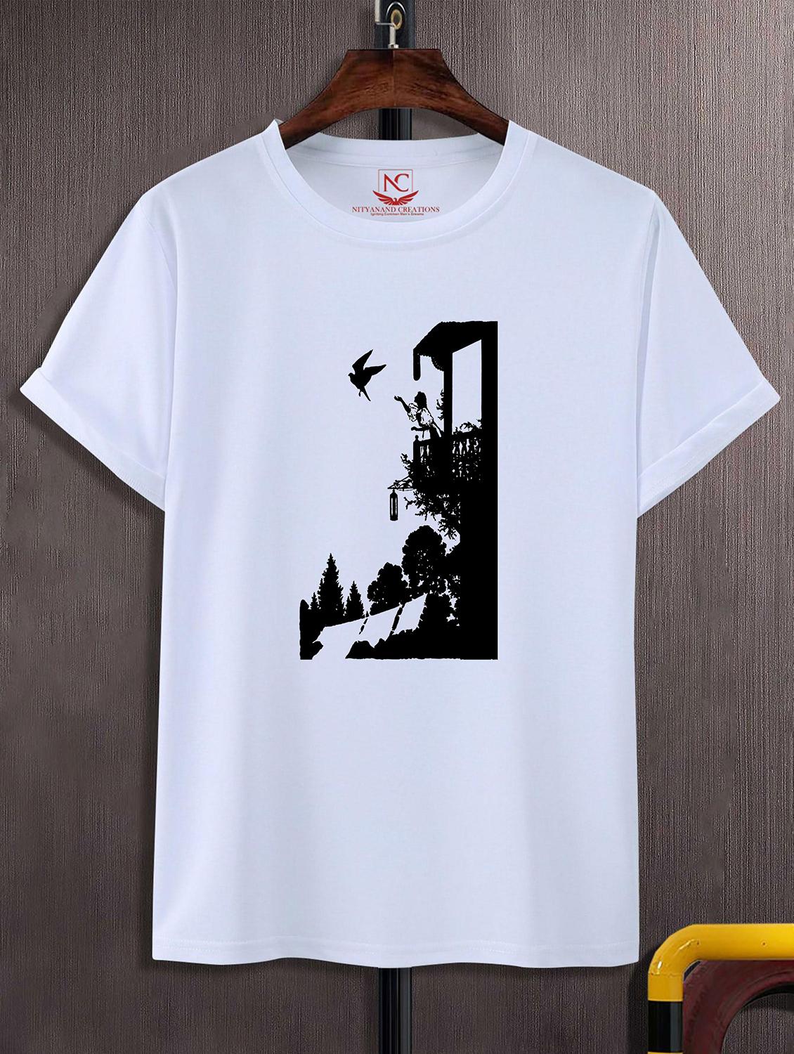 unisex white graphic printed t-shirt - 20824793 - Zoom Image - 0