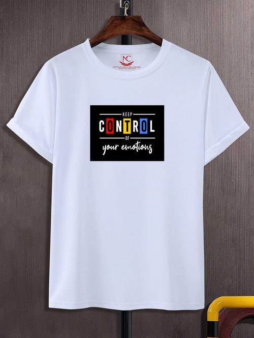 unisex white graphic printed t-shirt - 20824871 - Standard Image - 0