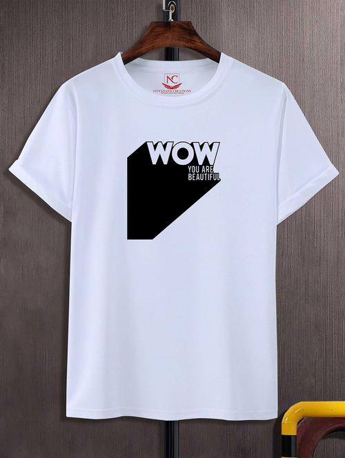 unisex white graphic printed t-shirt - 20824882 -  Standard Image - 0