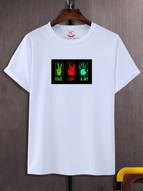 unisex white graphic printed t-shirt - 20824886 - Standard Image - 0