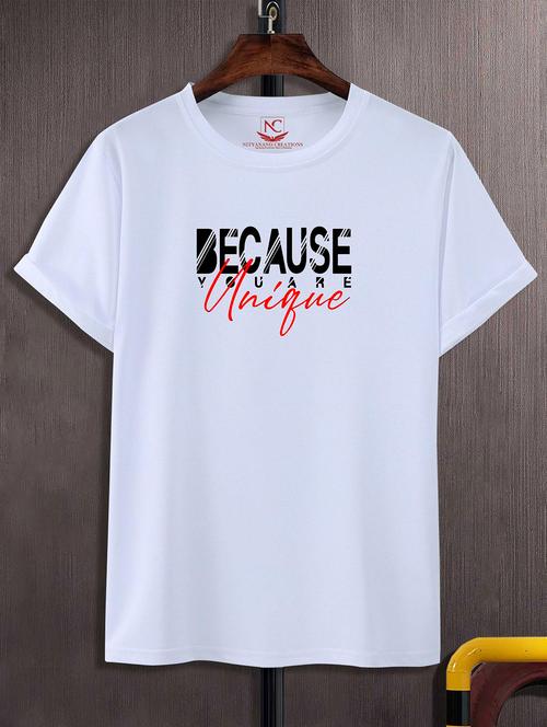 unisex white graphic printed t-shirt - 20824934 -  Standard Image - 0
