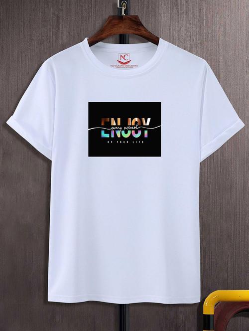 unisex white graphic printed t-shirt - 20824940 - Standard Image - 0