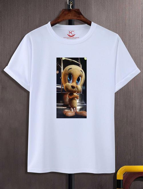 unisex white graphic printed t-shirt - 20824991 -  Standard Image - 0
