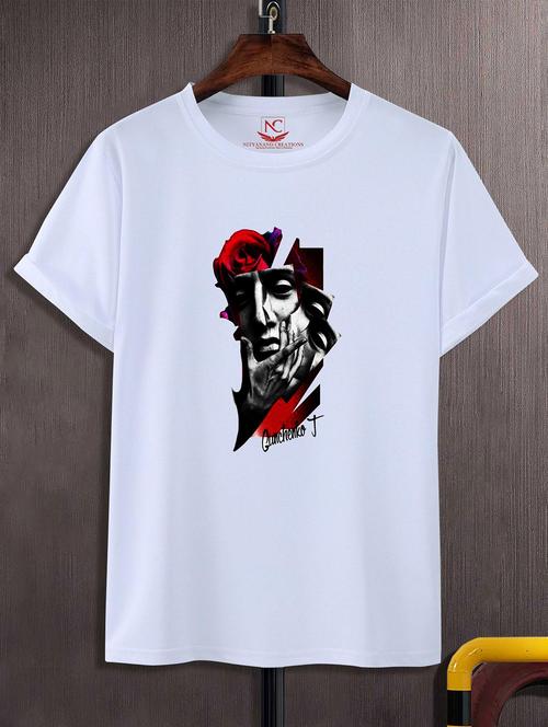 unisex white graphic printed t-shirt - 20825001 - Standard Image - 0