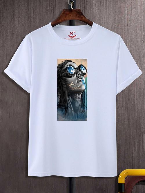 unisex white graphic printed t-shirt - 20825006 - Standard Image - 0