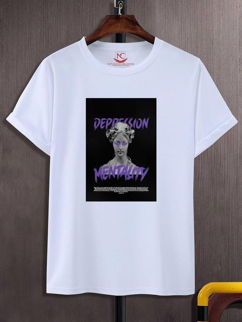 unisex white graphic printed t-shirt - 20825010 - Standard Image - 0