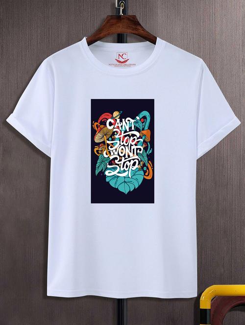 unisex white graphic printed t-shirt - 20825028 - Standard Image - 0